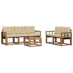 vidaXL Ensemble de canapés d'extérieur 6 pc Naturel et Beige