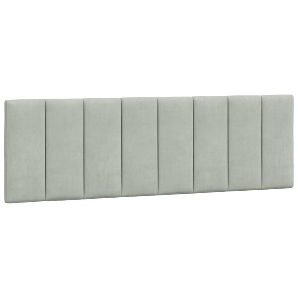 vidaXL Coussin de tête de lit Hanko gris clair 152 cm velours
