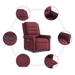 vidaXL Fauteuil inclinable rouge bordeaux tissu