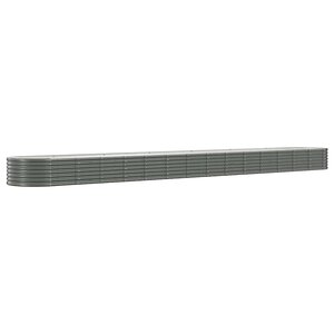 vidaXL Lit surélevé de jardin Acier galvanisé 620x80x36 cm gris