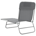 vidaXL Chaises longues pliables lot de 2 gris textilène et acier