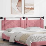 vidaXL Tête de lit suspendue Rose Velours