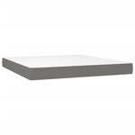 vidaXL Sommier à lattes de lit avec matelas Gris foncé 180x200cm Tissu