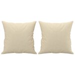 vidaXL Canapé 3 places avec oreillers décoratifs crème 180 cm tissu