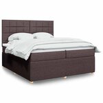 vidaXL Sommier à lattes de lit avec matelas Marron foncé 200x200 cm