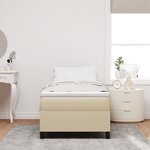 vidaXL Lit avec sommier et matelas Vert clair Gris 100x200 cm Tissu en velours côtelé