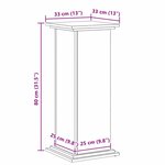 vidaXL Support de Plante Chêne noir 33 x 33 x 80 cm Bois d'ingénierie