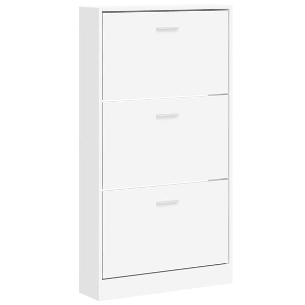 vidaXL Meuble à chaussures Blanc 59x17x108 cm Bois d'ingénierie