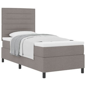 vidaXL Lit à ressorts avec tête de lit Taupe 100 x 200 cm tissu