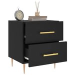 vidaXL Table de chevet noir 40x35x47 5 cm bois d’ingénierie