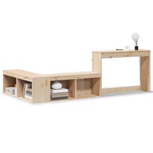 vidaXL Table de chevet avec bureau 232 x 122 x 75 cm Bois de pin massif