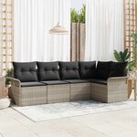 vidaXL Ensemble de canapé de jardin 5 Pièces 242.5 x 132.5 x 85 cm