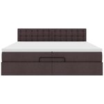 VidaXL Cadre de lit ottoman avec matelas marron foncé 200x200 cm tissu