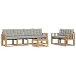 vidaXL Ensemble de canapés d'extérieur 7 Pièces Blanc et gris clair