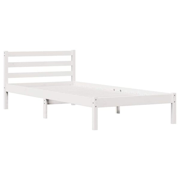 vidaXL Cadre de lit Blanc 215 5 x 105 5 x 69 5 cm Bois de Pin Massif