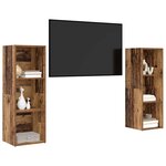 vidaXL Ensemble meuble TV 2 Pièces Bois Ancien 107 x 35 x 37 cm