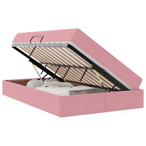 vidaXL Lit avec rangement et matelas Rose 120 x 200 cm Velours