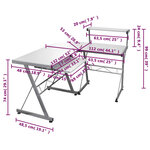 Bureau table poste de travail meuble d'ordinateur informatique étude d'ordinateur d'angle 132 x 112 x 99 cm bois ingénierie blanc 02_0023730