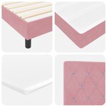 vidaXL Lit à ressort avec matelas & LED rose 120x190 cm en velours