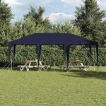 vidaXL Tente de fête Bleu  Blanc 600 x 400 x 266 cm Polyester  Acier