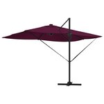 vidaXL Parasol Roma à Bras Déporté Rouge  Noir 352 x 251 x 265 cm