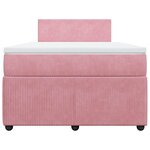 vidaXL Sommier à lattes de lit avec matelas rose 120x190 cm velours