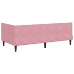 vidaXL Cadre de lit d'angle avec tête de lit Rose 90 cm x 200 cm tissu