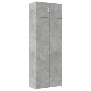 vidaXL Armoire de rangement gris béton 80x42 5x225cm bois d'ingénierie