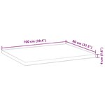 vidaXL Dessus de bureau non traité 100x80x4 cm bois d'acacia massif