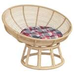 vidaXL Coussin rond motif à carreaux rouge Ø 60 x11 cm tissu oxford
