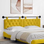 vidaXL Tête de lit suspendue Jaune Velours