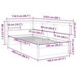 vidaXL Lit bibliothèque sans matelas 100x200 cm bois massif de pin