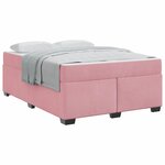 vidaXL Cadre de lit avec matelas Rose 160 x 200 cm tissu