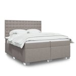 vidaXL Sommier à lattes de lit avec matelas Taupe 200x200 cm Tissu