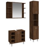 vidaXL Ensemble d'armoires de salle de bain 3 Pièces chêne marron