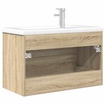 vidaXL Ensemble de meubles de salle de bain 2 Pièces chêne sonoma