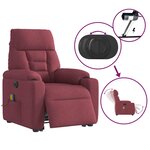 vidaXL Fauteuil inclinable de massage électrique Rouge bordeaux Tissu