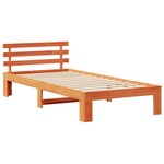 vidaXL Cadre de lit avec tête de lit Brun cire 80 x 200 cm Pin massif