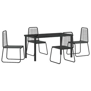 vidaXL Ensemble de salle à manger pour jardin 5 Pièces Noir