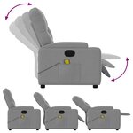 vidaXL Fauteuil de massage inclinable Gris clair Tissu