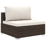 Vidaxl salon de jardin 10 pièces avec coussins résine tressée marron