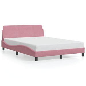 vidaXL Cadre de lit avec tête de lit Dover rose 120x200cm velours