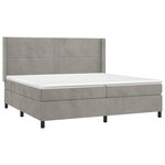 vidaXL Sommier à lattes de lit matelas et LED Gris clair 200x200 cm