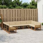 vidaXL Ensemble de canapés d'extérieur 9 Pièces Naturel et Beige