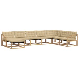 vidaXL Ensemble de canapés d'extérieur 8 pc Blanc et Beige
