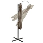 vidaXL Parasol déporté avec mât et lumières LED Taupe 250 cm