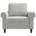 vidaXL Fauteuil Gris clair 60 cm Velours