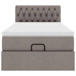 vidaXL Cadre de lit ottoman avec matelas taupe 80x200 cm tissu