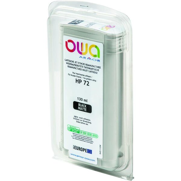 Cartouche Jet d'encre N°72 Noir Mat 130 ml compatible C9403A ARMOR
