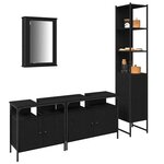vidaXL Ensemble de mobilier de salle de bain 4 Pièces Chêne noir